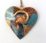 Weeping Mary Metal Heart Decoration